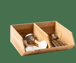 CASA BAMBOO Organizzatore Impilabile Naturale- Scatole Conserva Vivande|Contenitore Per Alimenti