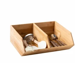 CASA BAMBOO Scatola Portafazzoletti Naturale- Accessori Da Lavandino|Cesti Cassetto