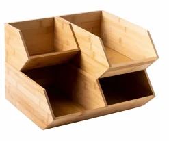 CASA BAMBOO Scatola Portatutto Vaso Per Erbe Naturale- Contenitore Per Alimenti|Scatole Conserva Vivande