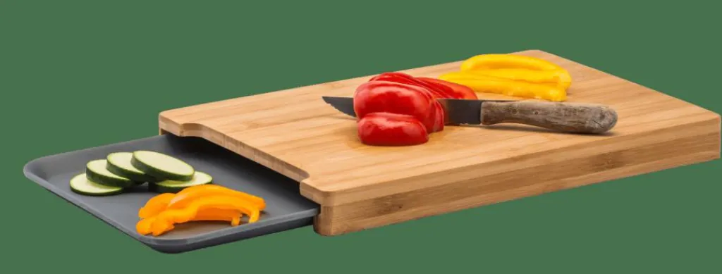 CASA BAMBOO Tagliere Raccogli Succo Grigio, Naturale- Taglieri