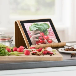 CASA BAMBUS Supporto Tablet Leggio Per Ricettario Naturale- Strumenti Da Cucina