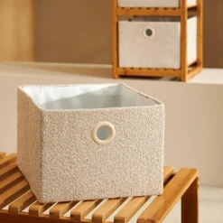 CASA BASIC BOUCLE Cesta Portatutto Bianco Sporco/sabbia- Cesti Portatutto