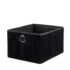 CASA BASIC Cesta Pieghevole Nero- Cesti Cassetto