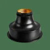 CASA BATI Supporto Lampadina E Batteria E27 Nero- Fili Luminosi|Lampade Led