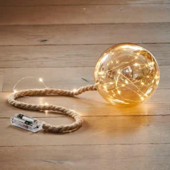 CASA BLOXEM Pallina Decorativa Con 21 Luci Led Dorato- Lampade Led