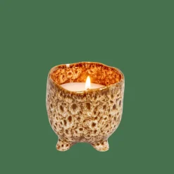 CASA CERAMIC Candela In Vaso Marrone- Candele