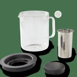 CASA CHAI Teiera 1,5 L Nero, Trasparente- Utensili Da Tè