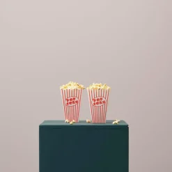 CASA CINEMA Bicchiere Popcorn Set Di 8 Bianco, Rosso- Accessori Da Cucina