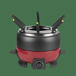 CASA DINNER Set Di Fonduta Con 6 Forchette Nero, Rosso- Elettrodomestici