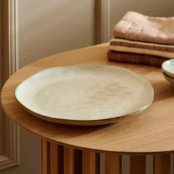 CASA EARTH MARL Piatto Piano Crema- Piatti