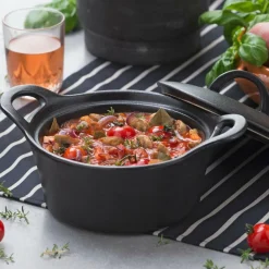 CASA FERO Cocotte Con Coperchio 80 CL Nero- Pirofile