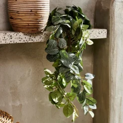 CASA FITTONIA Ghirlanda Di Foglie Verde- Piante Artificiali|Rami Artificiali