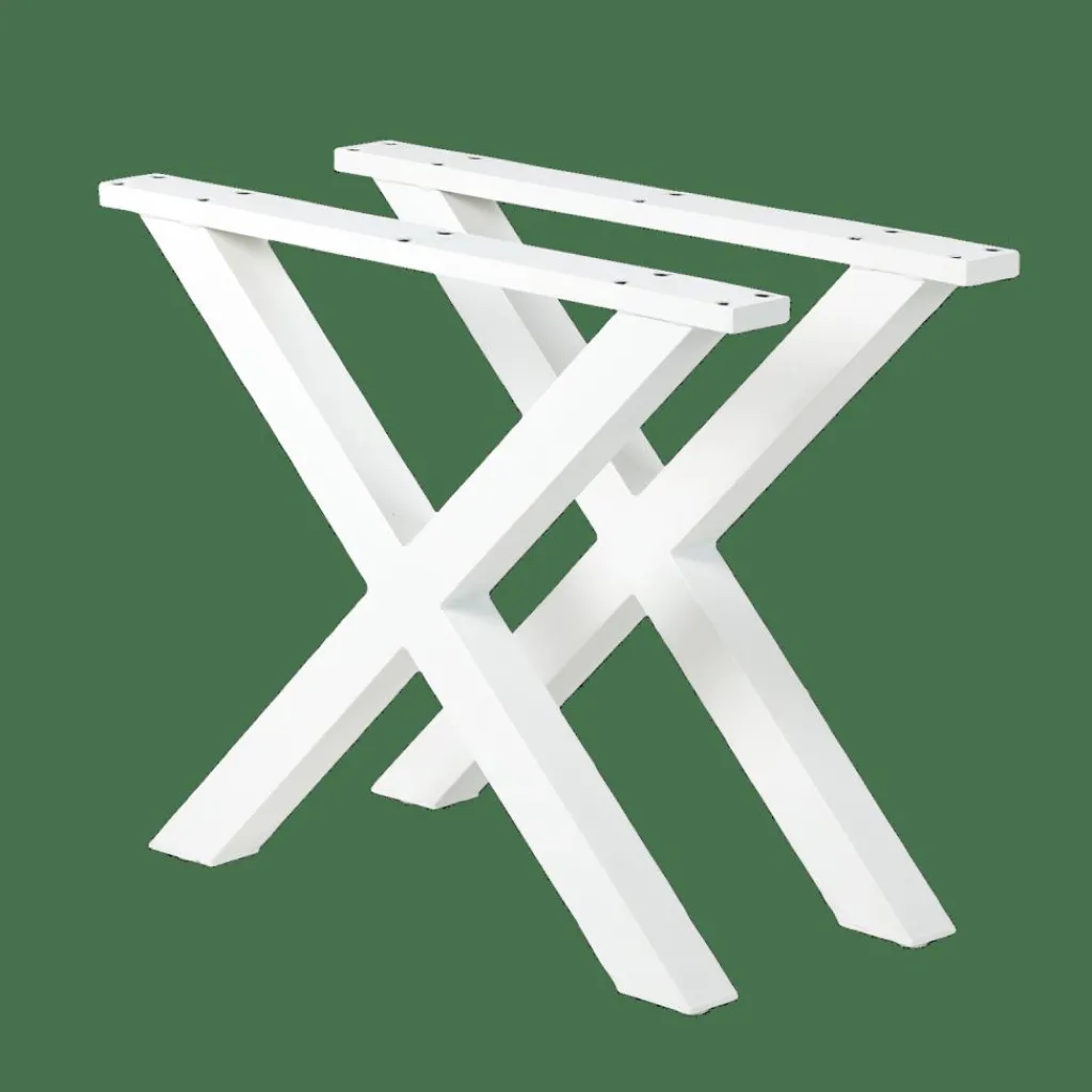 CASA FORMAX Tavolo Da Giardino Con Gambe X Naturale/bianco- Tavoli Da Giardino