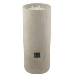 CASA FUEGO Candela A LED Solare Grigio Chiaro- Candele Led|Illuminazione Esterna