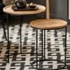 CASA GOM Tavolini Set Di 2 Nero, Naturale- Tavolini