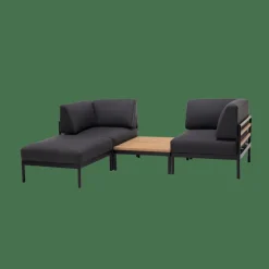 CASA HANNA Lounge Poltr Ad Angolo Nero- Set Lounge