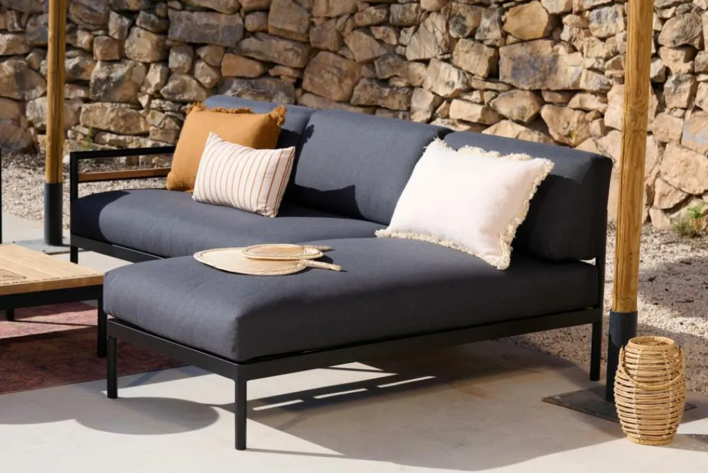 CASA HANNA Sdraio Lounge Nero- Lettini|Set Lounge