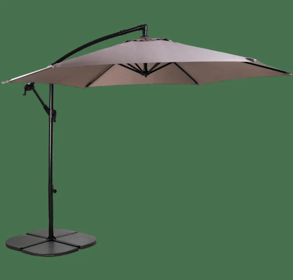 CASA HAWAI Ombrellone Sospeso Senza Base Taupe- Ombrelloni