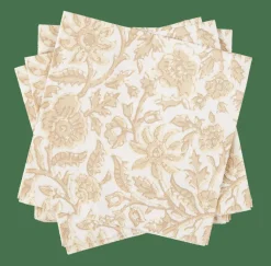 CASA HENNA FLOWER Set Di 20 Tovaglioli Rosso, Beige- Tovaglioli