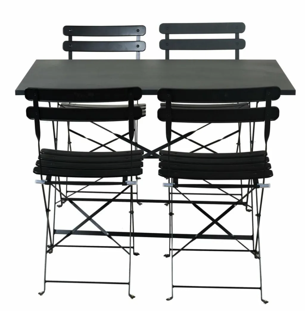 CASA IMPERIAL Set Bistro Rettangolare Nero- Set Bistro