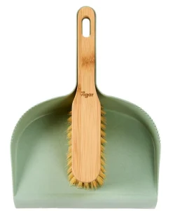 CASA JASMIN Paletta Con Scopa Verde, Naturale- Pulire