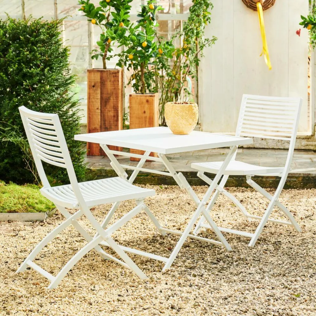 CASA JESSE Set Bistro Quadrato Bianco- Set Bistro