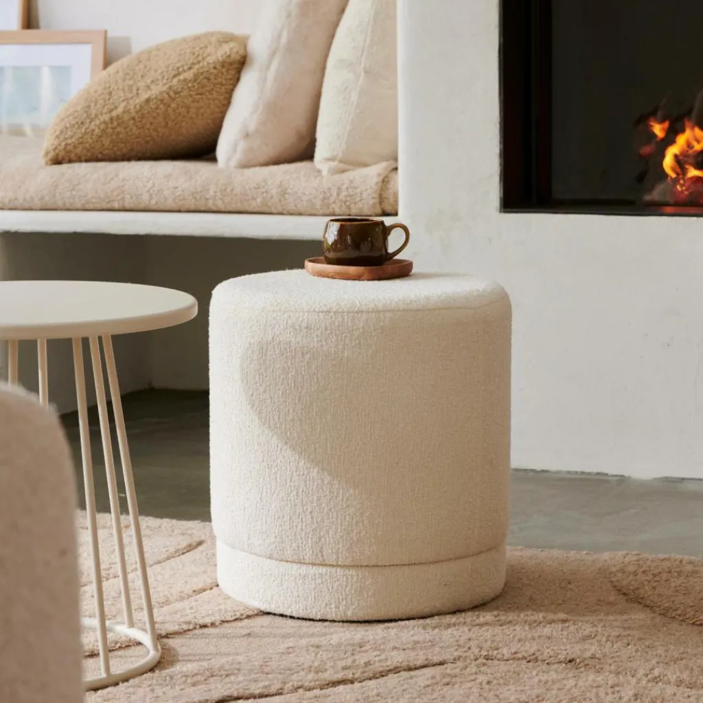 CASA LANCE Pouf: Bianco- Pouf