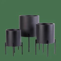 CASA LOUNGE Vaso Da Giardino Nero- Vasi Di Fiori|Supporti Per Piante