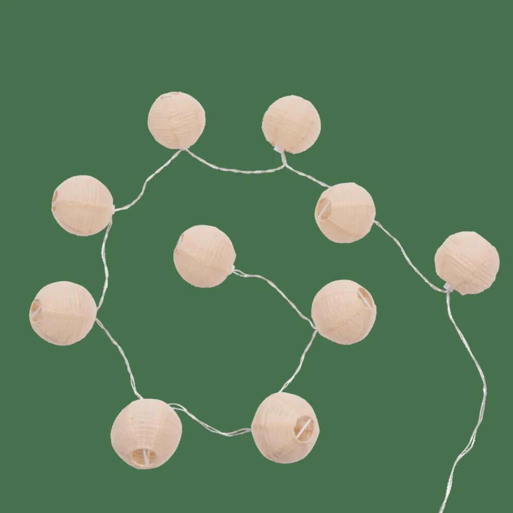 CASA LYNN Filo Luminoso Sfera 10 Luci Led Beige- Fili Luminosi
