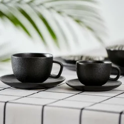 CASA MAGMA Tazza & Piattino 20 CL Nero- Tazze