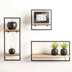 CASA MIX&MATCH Organiser Da Parete Nero, Naturale- Scaffali Da Parete