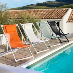 CASA MONTEREY Sedia Pieghevole Bianco- Sedie Da Spiaggia