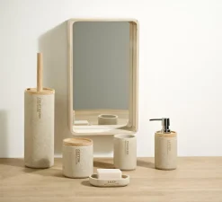 CASA NEW RESIN Bicchiere Porta Spazzolino Naturale- Accessori Da Lavandino