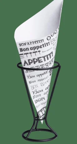 CASA NJAM Supporto Per Cartoccio Nero- Aperitivo E Tapas