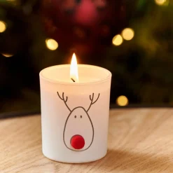CASA NOSE Candela In Vaso Bianco, Rosso, Dorato- Candele