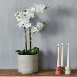 CASA ORCHID Orchidea In Vaso Bianco- Piante Artificiali