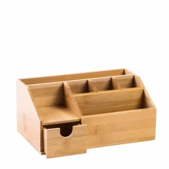 CASA ORGANOO Contenitore Per Cotton Fioc Trasparente, Naturale- Accessori Da Lavandino