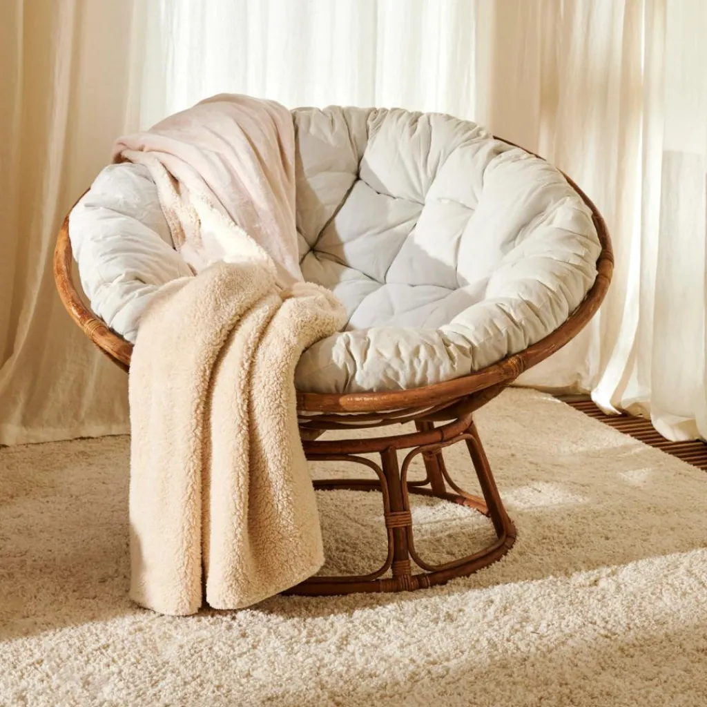 CASA PAPASAN Sedia Lounge Naturale, Bianco Antico- Poltrone