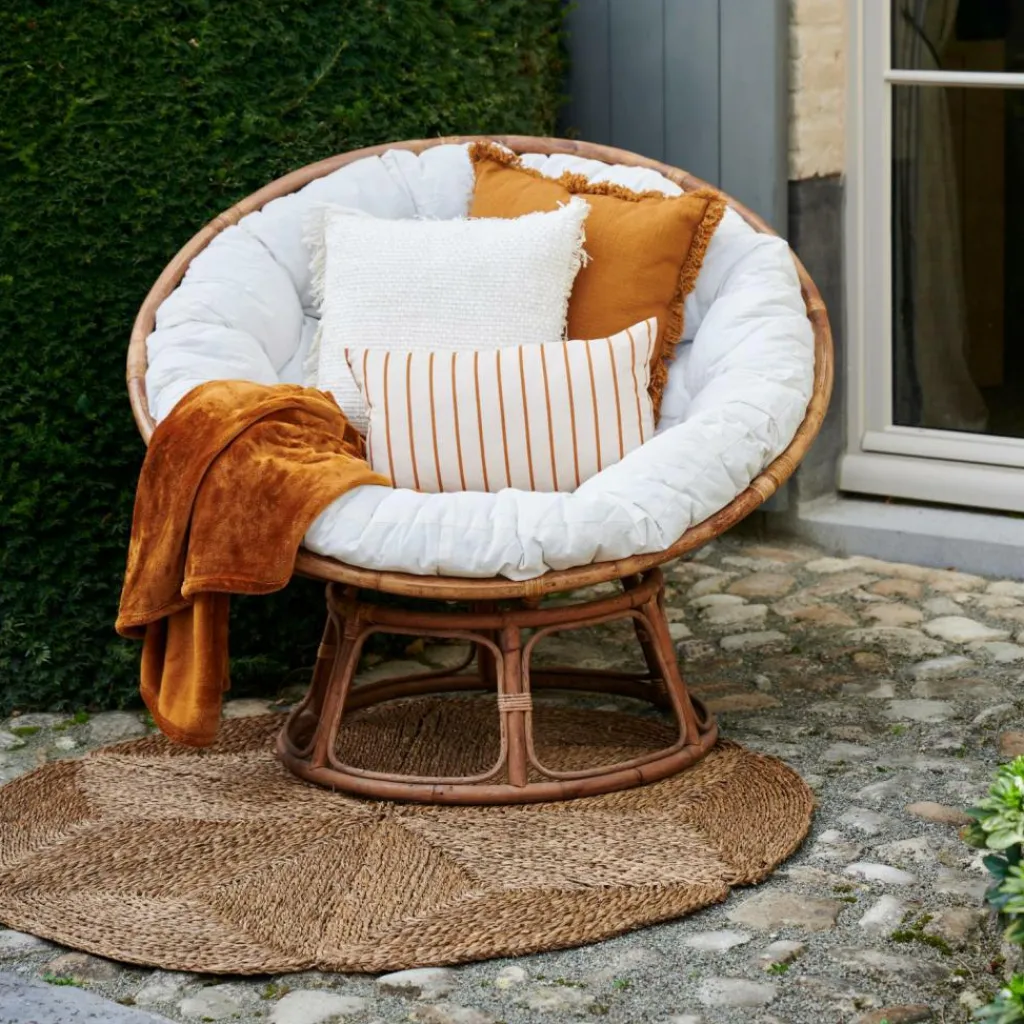CASA PAPASAN Sedia Lounge Naturale, Bianco Antico- Poltrone