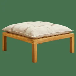 CASA PAULETTE Tavolo & Pouf Lounge Naturale- Tavolini Da Giardino|Set Lounge