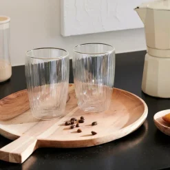 CASA PAUSA Bicchiere 2a Parete Set Di 2 35 CL Trasparente- Bicchieri Da Caffè|Bicchieri Da Tè