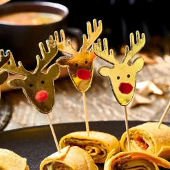CASA REINDEER Stecchini Aperitivo Set Di 10 Dorato- Accessori Per Cocktail