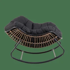 CASA ROCKO Sedia A Dondolo Nero- Sedie Lounge