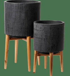 CASA SCURO Vaso Per Piante Nero- Supporti Per Piante|Vasi Di Fiori