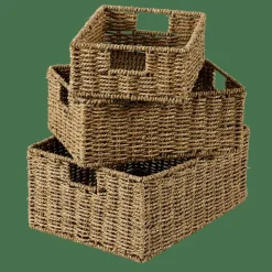 CASA SEAGRASS Cesto Cassetto Con Manici Naturale- Cesti Cassetto