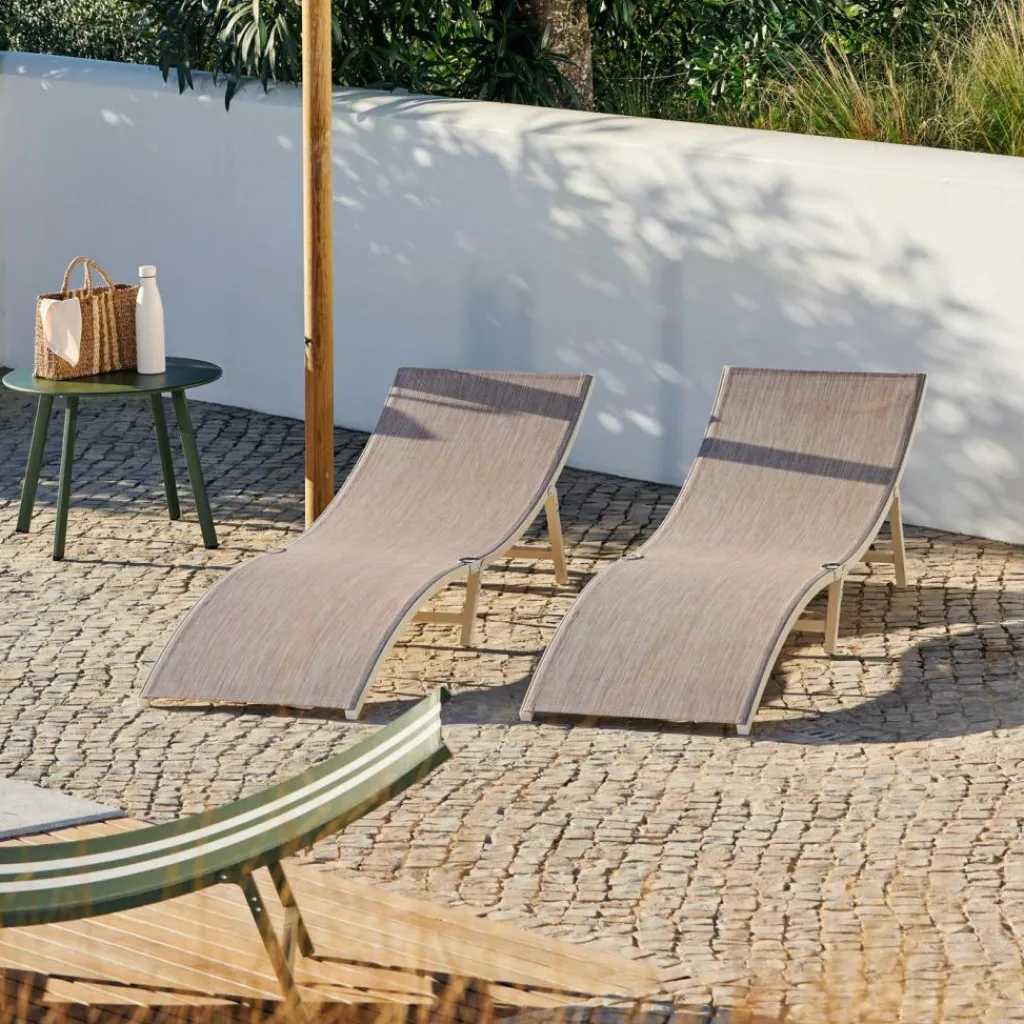 CASA SILVES Lettino Set Di 2 Sabbia- Lettini