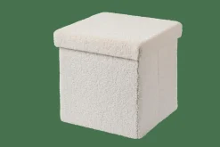 CASA STOR Pouf Pieghevole Con Contenitore Bianco- Kids|Pouf Portatutto