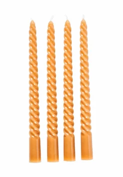 CASA TWIST Candele Intrecciate Set Di 4 Rosso- Candele