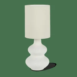 CASA WHITESTONE Lampada Tav+paralume E27 Bianco Antico- Lampade Da Tavolo