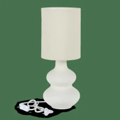 CASA WHITESTONE Lampada Tav+paralume E27 Bianco Antico- Lampade Da Tavolo